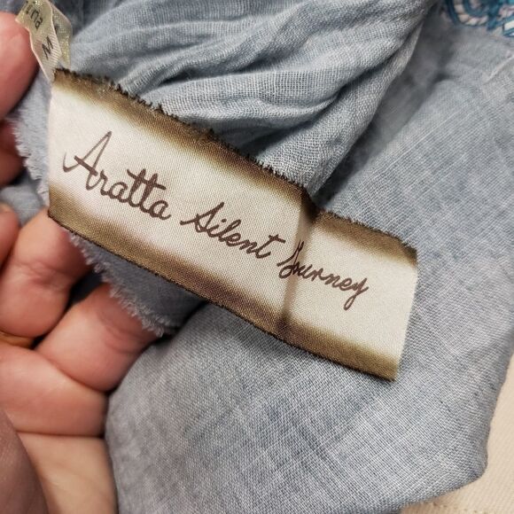 Aratta silent journey asymmetrical mixed media top - Picture 8 of 8